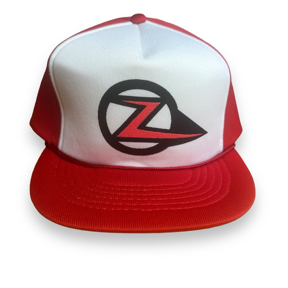 Vintage Letter Z Circle Trucker Hat Cap‎ Red White Foam Snapback Capital